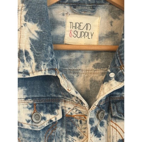 Thread & Supply Acid Wash Denim Vest Large - Picture 3 of 4